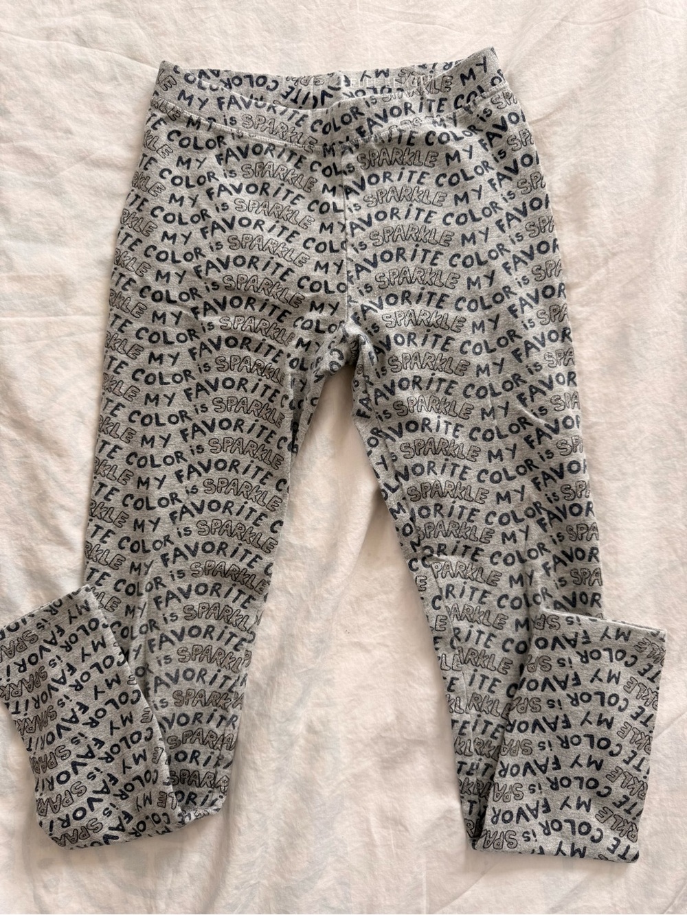 Crewcuts girls full length Gray Printed Leggings - Comfort Stretch
